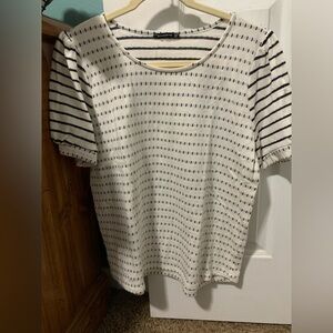 Staccato Blue and White Striped Short Sleeve Tee